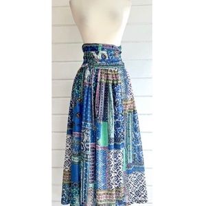 SOULEIADO Patchwork Midi Skirt